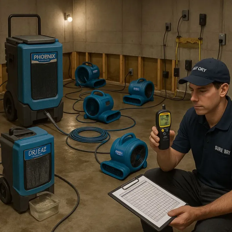 Structural Drying and Dehumidification process in Chickasaw County, MS
